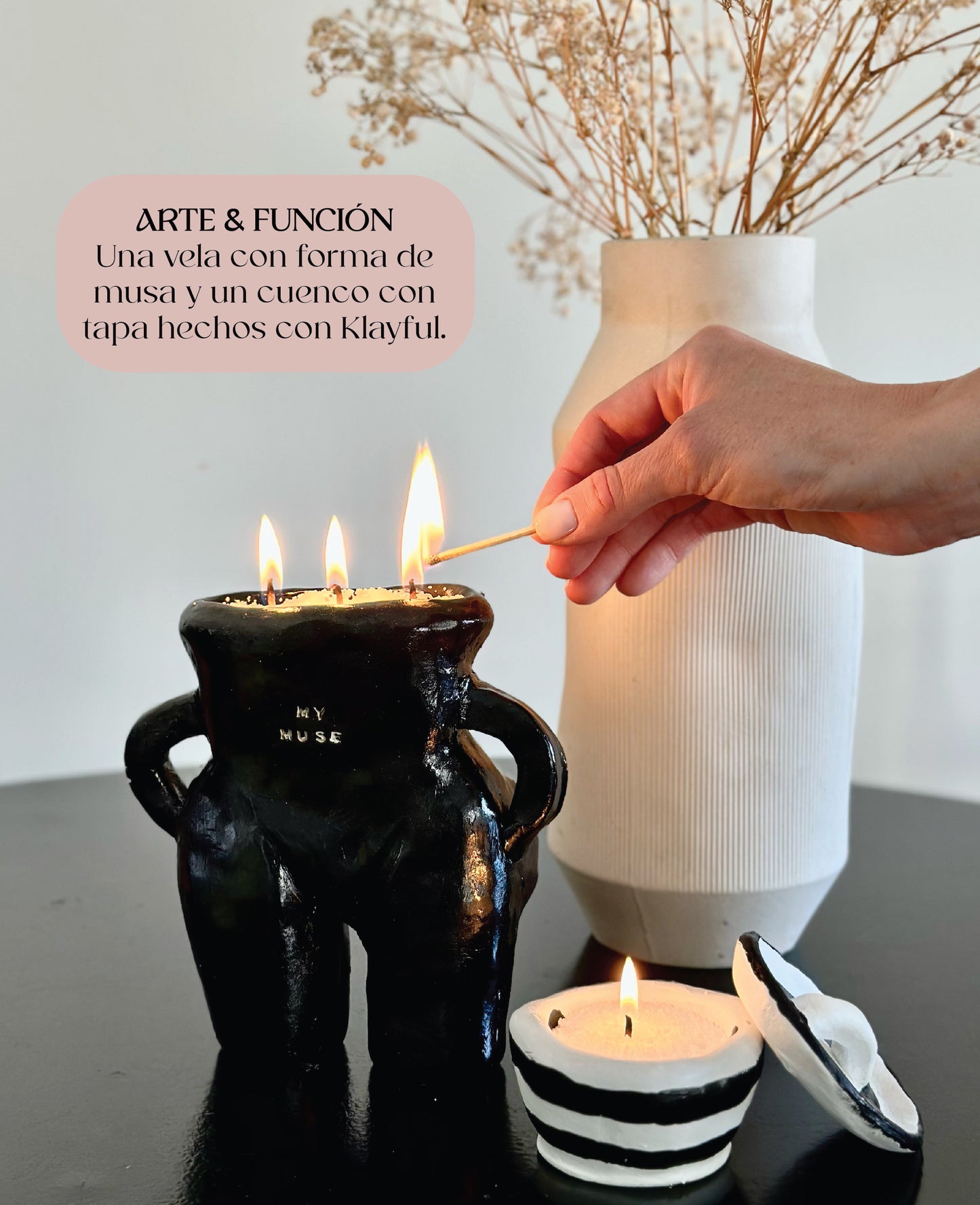 Klayful Candle Kit – 1.5kg of Natural White Clay + 400g Wax + Paints & Stamps | DIY Candle Gift Box