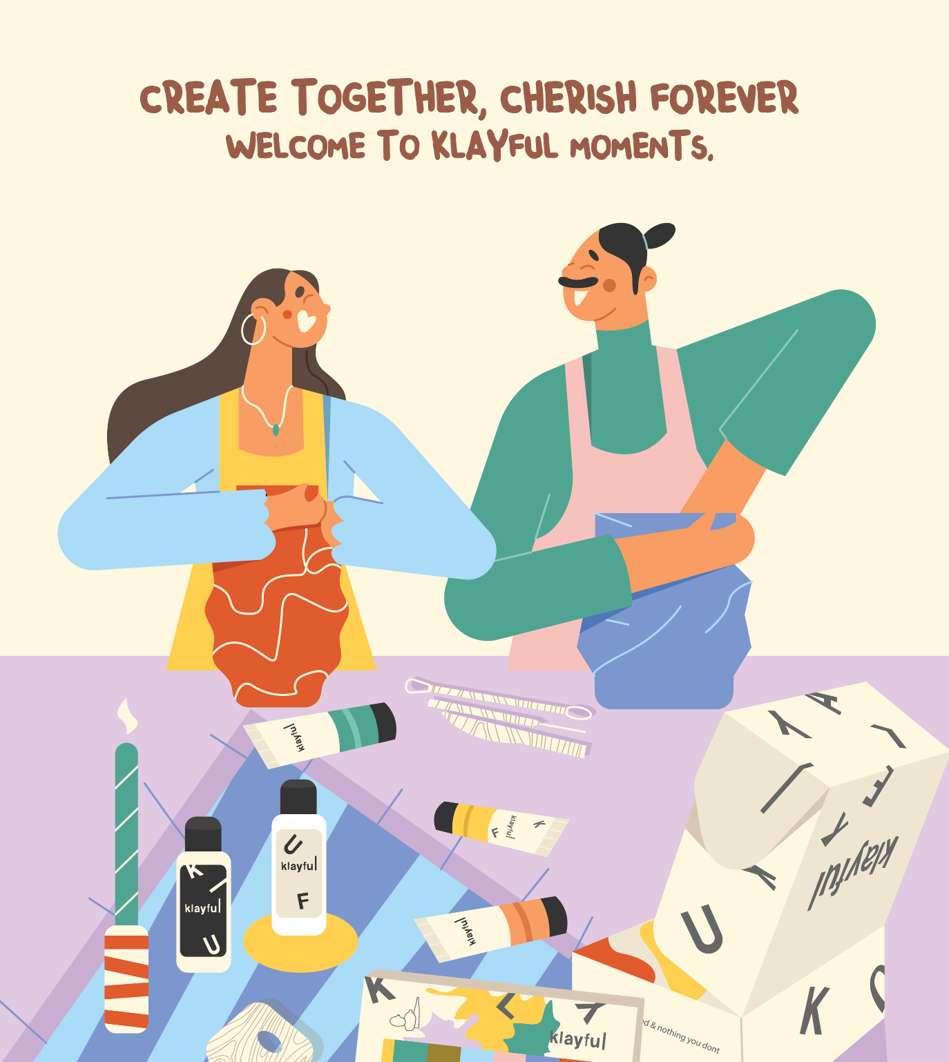 Klayful Premium Pottery Kit – Pastel Palette (3kg) | Perfect for Two with Terracotta Clay