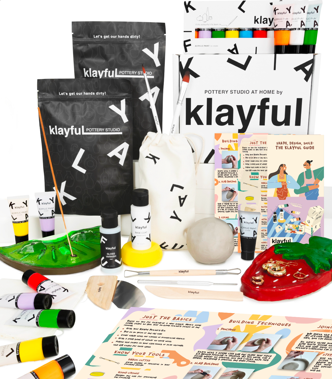 Klayful Premium Pottery Kit – Classic Colors (3kg) | Designed for Shared Moments